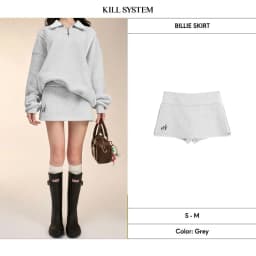 Thumbnail Chân váy nỉ bông có quần bảo hộ Billie thêu logo - Killsystem 1