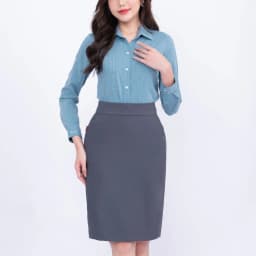 Thumbnail Chân váy nữ bút chì CVW-R01 chất liệu cotton tự nhiên các màu dáng dài, dáng ngắn 1 lớp Thái Hòa 4