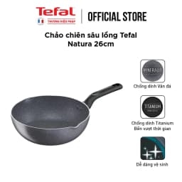 Thumbnail Chảo chiên sâu lòng vân đá Tefal Natura B2266595 26cm 2