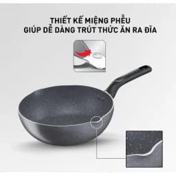 Thumbnail Chảo chiên sâu lòng vân đá Tefal Natura B2266595 26cm 3