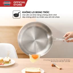 Thumbnail Chảo inox 304 đa lớp cao cấp SUNHOUSE IN20-24-26M6E - 3 lớp nguyên khối - Cán rỗng hạn chế bỏng 2