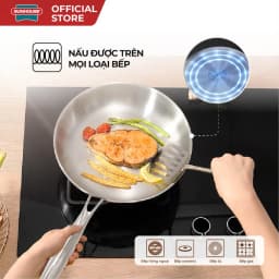 Thumbnail Chảo inox 304 đa lớp cao cấp SUNHOUSE IN20-24-26M6E - 3 lớp nguyên khối - Cán rỗng hạn chế bỏng 4