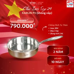 Thumbnail Chảo Inox 304 Karlin P3 Đáy 3 Lớp Size 24cm Chống Dính Tự Thân Thương Hiệu Đức Snap Kitchen 1