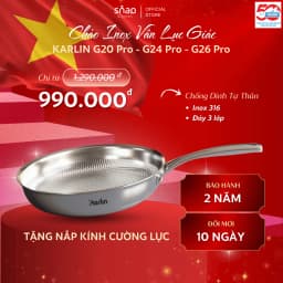 Thumbnail Chảo Inox 316 Vân Lục Giác_Karlin G20-24-26 PRO_Đáy 4 Lớp_Chống Dính Tự Thân_Thương Hiệu Đức 1