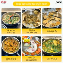 Thumbnail Chảo Inox KARLIN P26 Đáy 5 Lớp Inox 316_Chống Dính Tự Thân_hương Hiệu Đức Snapbee [Snap Kitchen] 4