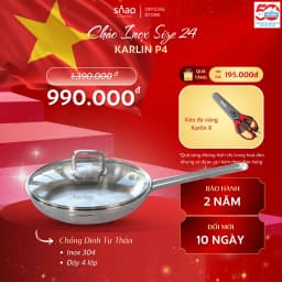 Thumbnail Chảo Inox Karlin P4 Đáy 4 Lớp Size 24cm Chống Dính Tự Thân Thương Hiệu Đức [Snap Kitchen] 1