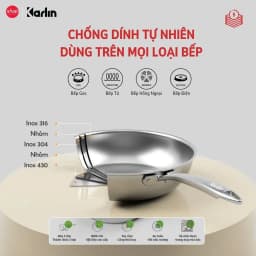 Thumbnail Chảo Inox KARLIN P5 Pro Đáy 5 Lớp Size 24cm Inox 316 Chống Dính Tự Thân_Thương Hiệu Đức [Snap Kitchen] 2