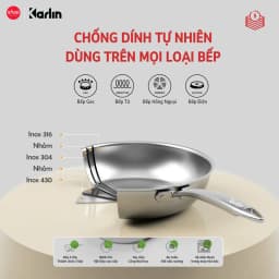 Thumbnail Chảo Inox Sâu Lòng KARLIN PS5 Pro Đáy 5 Lớp Size 24cm_Chống Dính Tự Thân_Thương Hiệu Đức [Snap Kitchen] 2