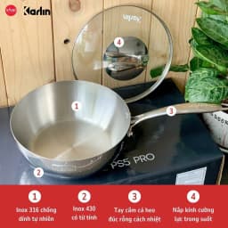 Thumbnail Chảo Inox Sâu Lòng KARLIN PS5 Pro Đáy 5 Lớp Size 24cm_Chống Dính Tự Thân_Thương Hiệu Đức [Snap Kitchen] 3