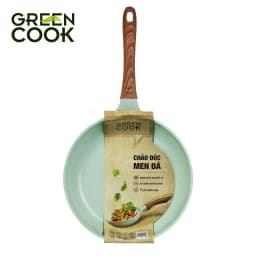 Thumbnail Chảo đúc đáy từ chống dính PFOA free men đá ceramic xanh ngọc Green Cook GCP06 1