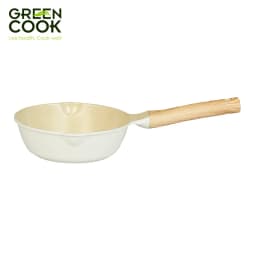 Thumbnail Chảo đúc sâu GCP236 men gốm IVORY chống tràn dầu đáy từ chống dính PFOA free Green Cook 1