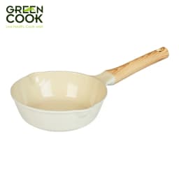 Thumbnail Chảo đúc sâu GCP236 men gốm IVORY chống tràn dầu đáy từ chống dính PFOA free Green Cook 3