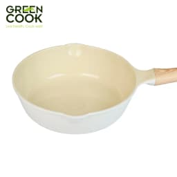 Thumbnail Chảo đúc sâu GCP236 men gốm IVORY chống tràn dầu đáy từ chống dính PFOA free Green Cook 4