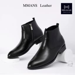 Thumbnail Chesea bốt da thật MMANS cổ khóa màu đen da bản tấm đế đúc cao cấp tinh tế đơn giản êm ái sang trọng 1