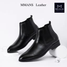 Thumbnail Chesea bốt da thật MMANS cổ thun màu đen da bản tấm đế đúc cao cấp tinh tế đơn giản êm ái sang trọng 1