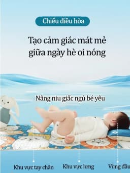 Thumbnail Chiếu Điều Hòa Cao Su Non IQKAO Cho Bé Kèm Gối Mát Lưng, Thoáng Khí, Không Cần Bật Điều Hòa – Size 60x120cm 2