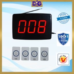 Thumbnail Chuông Gọi Phục Vụ TIẾNG VIỆT D&G Bell - Màn Hình D0301 Hiển Thị 3 chữ số, Nút tiết kiệm 1