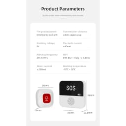Thumbnail Chuông SOS wifi gọi hỗ trợ cho người già, bệnh nhân, chuông cửa, chống trộm, Gọi phục vụ - App Tuya CF100 3