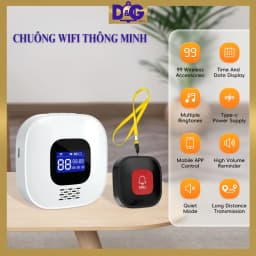 Thumbnail Chuông wifi -  SOS gọi hỗ trợ cho người già, bệnh nhân, chuông cửa, chống trộm, Gọi phục vụ - Wifi App Tuya CF206 1