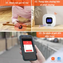 Thumbnail Chuông wifi -  SOS gọi hỗ trợ cho người già, bệnh nhân, chuông cửa, chống trộm, Gọi phục vụ - Wifi App Tuya CF206 4