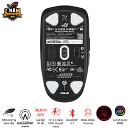 Thumbnail Chuột Gaming ASUS ROG Strix Impact III Wireless - 90MP03D0-BMUA00 2