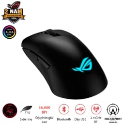 Thumbnail Chuột gaming FPS không dây ROG KERIS Wireless AIMPOINT màu đen, cảm biến ROG Aimpoint độc quyền 36000 DPI 3