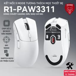 Thumbnail Chuột Gaming Không Dây Ziyou Attack Shark R1 Siêu Nhẹ Chip Paw3311 Cực Mạnh 3 Chế Độ Kết Nối Bluetooth / 2.4G / Type-C 1