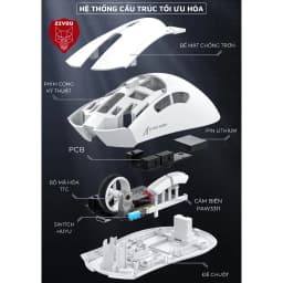 Thumbnail Chuột Gaming Không Dây Ziyou Attack Shark R1 Siêu Nhẹ Chip Paw3311 Cực Mạnh 3 Chế Độ Kết Nối Bluetooth / 2.4G / Type-C 3