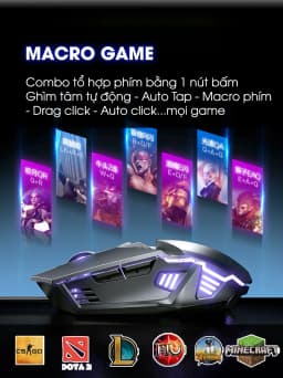Thumbnail Chuột gaming máy tính SIDOTECH W2 có dây silent 7 nút bấm chống ồn có app led macro cho game thủ 2