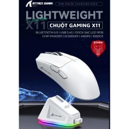 Thumbnail Chuột Không Dây Bluetooth Chuyên Gaming Ziyou Attack Shark X11 Chip Khủng PAW3311 Pollingrate 1Khz 2
