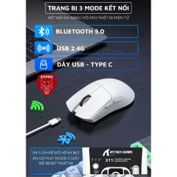 Thumbnail Chuột Không Dây Bluetooth Chuyên Gaming Ziyou Attack Shark X11 Chip Khủng PAW3311 Pollingrate 1Khz 4
