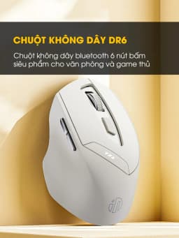 Thumbnail Chuột không dây bluetooth sạc pin SIDOTECH DR6 tắt âm silent 6 nút bấm đèn led báo pin công thái học cho laptop máy tính 1