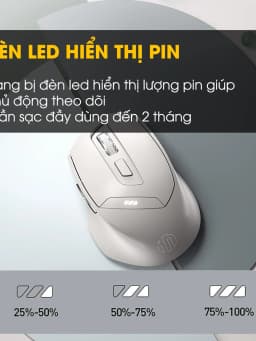 Thumbnail Chuột không dây bluetooth sạc pin SIDOTECH DR6 tắt âm silent 6 nút bấm đèn led báo pin công thái học cho laptop máy tính 3