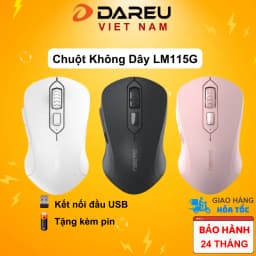 Thumbnail Chuột không dây DAREU LM115G Pink / Black / White - Kết nối xa 10m 1