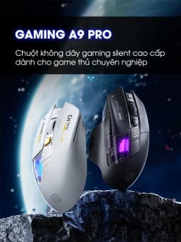 Thumbnail Chuột không dây gaming SIDOTECH A9PRO bluetooth silent chống ồn pin sạc 6 nút bấm led RGB 5 mức DPI 1