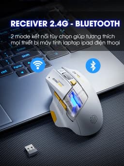 Thumbnail Chuột không dây gaming SIDOTECH A9PRO bluetooth silent chống ồn pin sạc 6 nút bấm led RGB 5 mức DPI 4