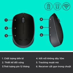 Thumbnail Chuột không dây Logitech B170 - USB, nhỏ gọn, thuận cả 2 tay, phù hợp PC/Laptop 4