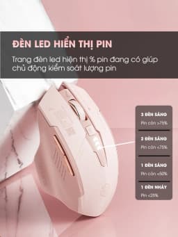 Thumbnail Chuột không dây pin sạc SIDOTECH F8 trà sữa cute gaming silent chống ồn ko dây bluetooth  wireless 2.4G laptop máy tính 3
