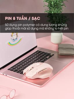 Thumbnail Chuột không dây pin sạc SIDOTECH F8 trà sữa cute gaming silent chống ồn ko dây bluetooth  wireless 2.4G laptop máy tính 4
