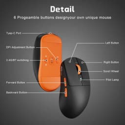 Thumbnail Chuột không dây RK M30 Royal Kludge Tri-Mode Bluetooth không dây có thể sạc lại cho PC Laptop Chơi game 4