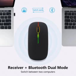 Thumbnail Chuột ko dây bluetooth GOOJODOQ im lặng siêu mỏng có đèn LED dành cho máy tính xách tay tablet táo PC 1