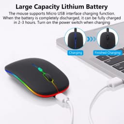 Thumbnail Chuột ko dây bluetooth GOOJODOQ im lặng siêu mỏng có đèn LED dành cho máy tính xách tay tablet táo PC 4