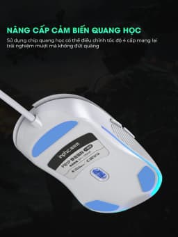 Thumbnail Chuột máy tính chơi game Sidotech Inphic PB1 bản có dây DPI 3600 thiết kế công thái học phù hợp cả gaming và làm việc 3