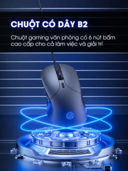 Thumbnail Chuột máy tính có dây SIDOTECH B2 gaming silent tắt âm 6 nút bấm 8800 DPI có app laptop pc chơi game làm việc 1