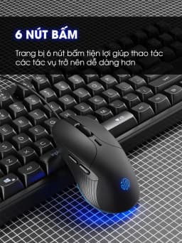 Thumbnail Chuột máy tính có dây SIDOTECH B2 gaming silent tắt âm 6 nút bấm 8800 DPI có app laptop pc chơi game làm việc 2