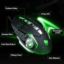 Thumbnail Chuột máy tính có dây văn phòng gaming ZTU Smart V6 led RGB giá rẻ DPI 3600 chơi game cho laptop PC 1