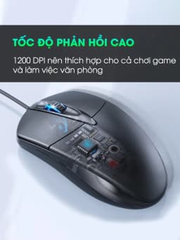 Thumbnail Chuột máy tính có dây văn phòng gaming SIDOTECH P20 giá rẻ Silent tắt âm chống ồn DPI 1200 chơi game cho laptop 3
