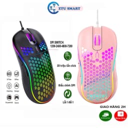 Thumbnail Chuột máy tính có dây ZTU Smart D4 giá rẻ gaming văn phòng 7200DPI công thái học làm việc và chơi game cho pc laptop 1