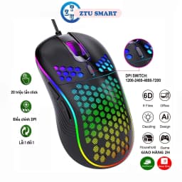 Thumbnail Chuột máy tính có dây ZTU Smart D4 giá rẻ gaming văn phòng 7200DPI công thái học dạng lưới tản nhiệt. 1