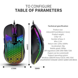 Thumbnail Chuột máy tính có dây ZTU Smart D4 giá rẻ gaming văn phòng 7200DPI công thái học dạng lưới tản nhiệt. 4